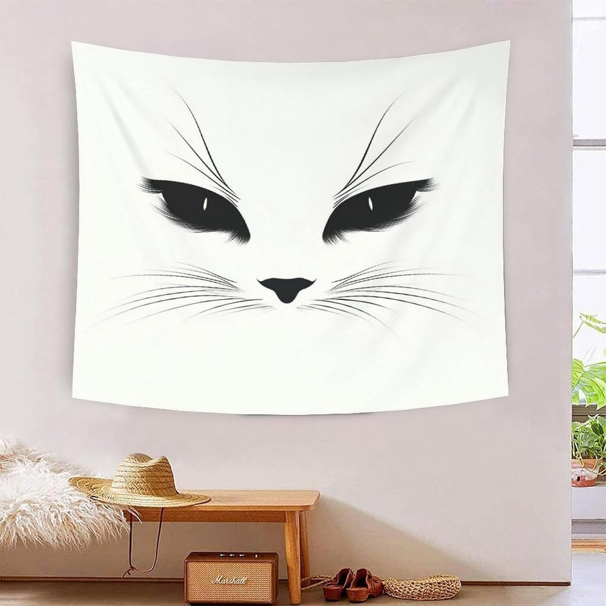 3D kat bedrukte muurdeken woondecoratie beddengoed poster muurkunst wandtapijt wandtapijten wandtapijten wandkleed zacht polyester voor unisex kinderen slaapkamer/woonkamer/slaapzaal/gordijn
