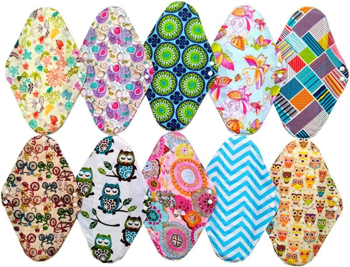 Herbruikbare Maandverbanden - Doek Mama Pads - Menstruatie Hygiëne - Houtskool Bamboe Materiaal - 14 Inch - Niet gespecificeerd