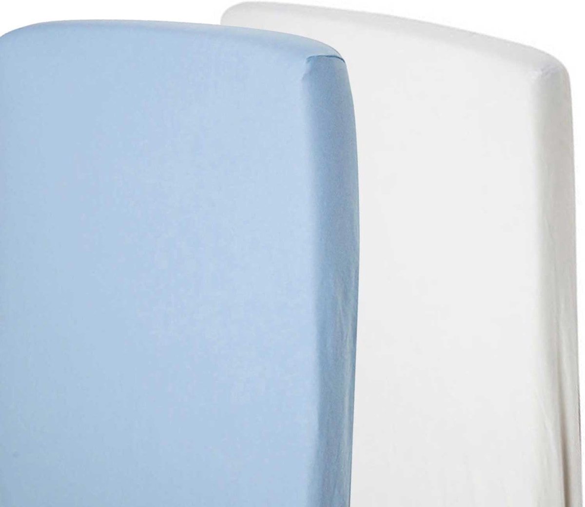 Hoeslaken Babybedje - Ledikantlaken Jersey - Babykamer Inrichten - 100% Katoen - Specifiek Model - Wit Blauw
