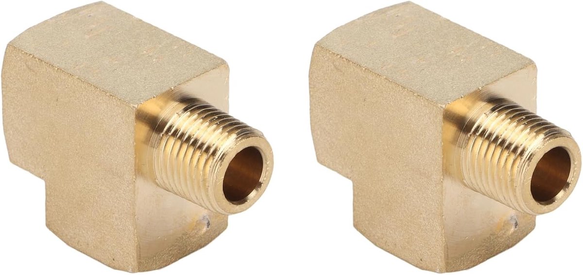 Set van 2 stuks 1/8 inch messing interface pijp T-shirt vaste pijp met externe schroefdraad voor hoge druk toepassingen