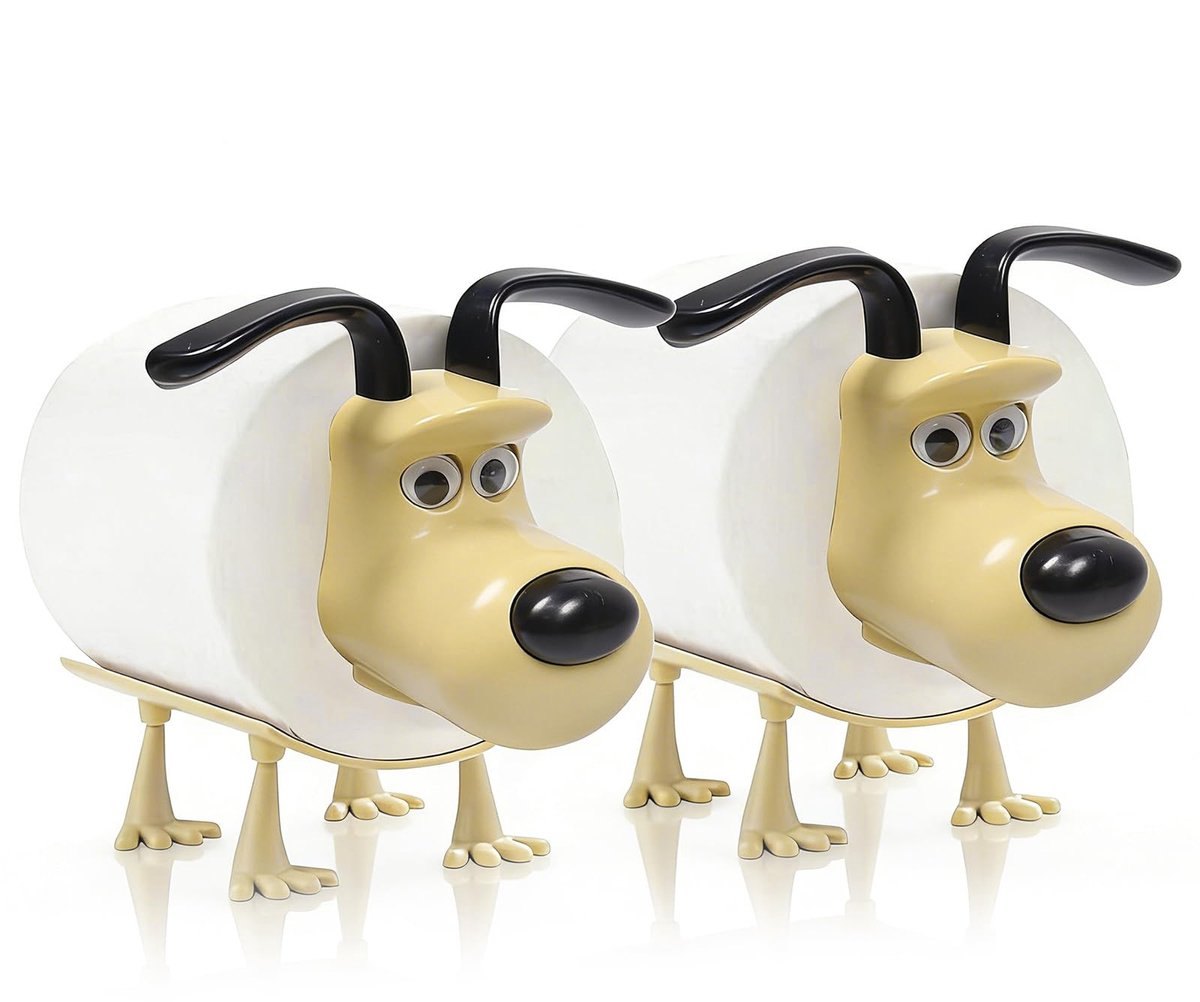 Set van 2 toiletpapierhouders, perfect als hondendecoratie, voor toiletpapier, toiletrolhouder of als cadeau