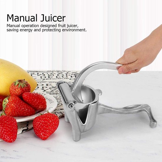 Handmatige Sapcentrifuge - Fruitpers RVS - Snel Sap Maken - Niet-druppelend Mondstuk - 23 cm Lengte - Zilverkleurig — afbeelding 4
