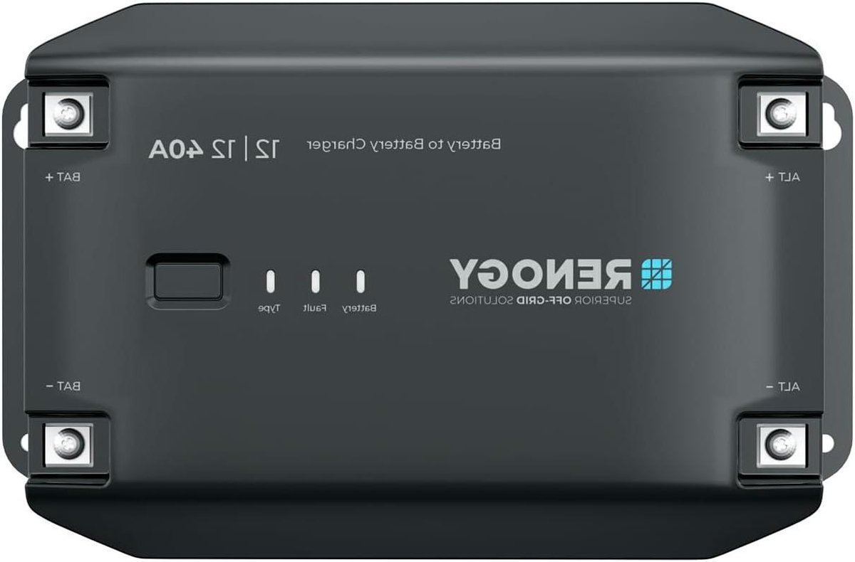 Acculader - Batterijlader Zonne-energielader - Accu Opladen - Intelligent 3-Staps Laden - 40 A - Zwart/Blauw