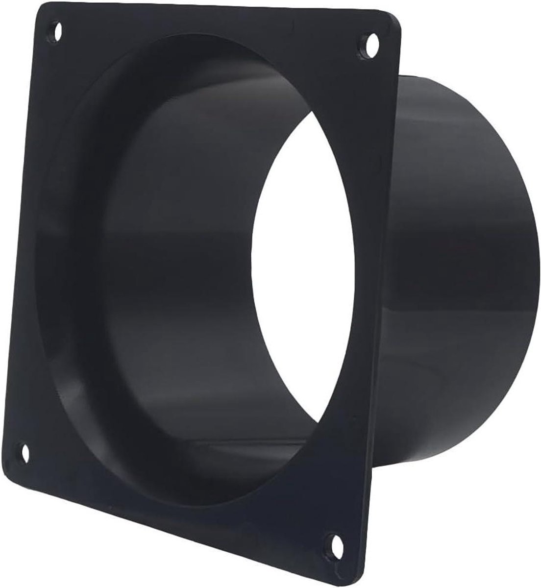 Wandflens Ventilatiebuis - Koppelstuk Muur - Luchtstromen Sturen - Glad Oppervlak - 125 mm - Zwart
