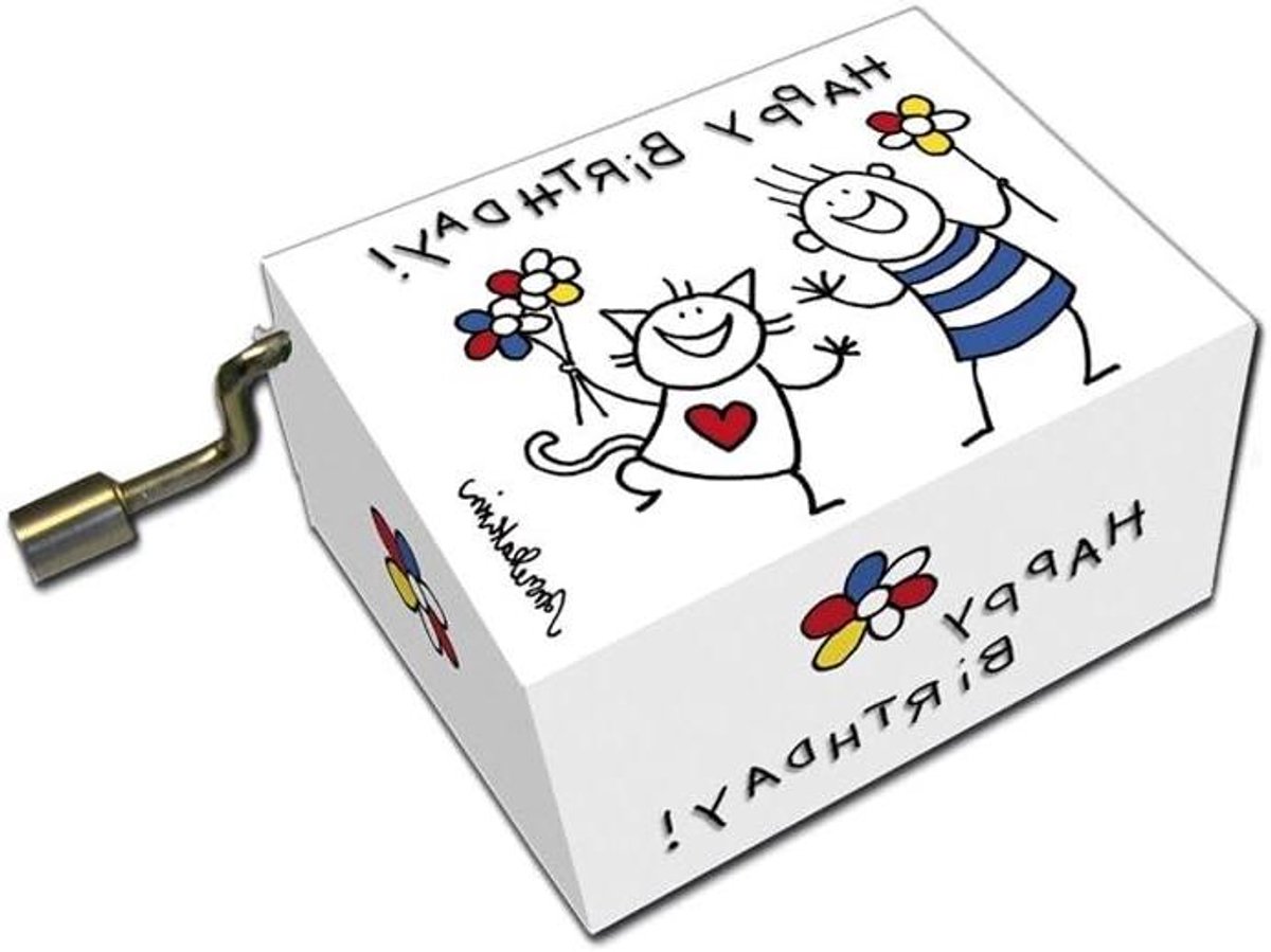 Muziekdoos Verjaardag - Speeldoos Melodie - Cadeau Geven - Houten Resonantiebord - 86 x 48 x 3 cm - Multicolor