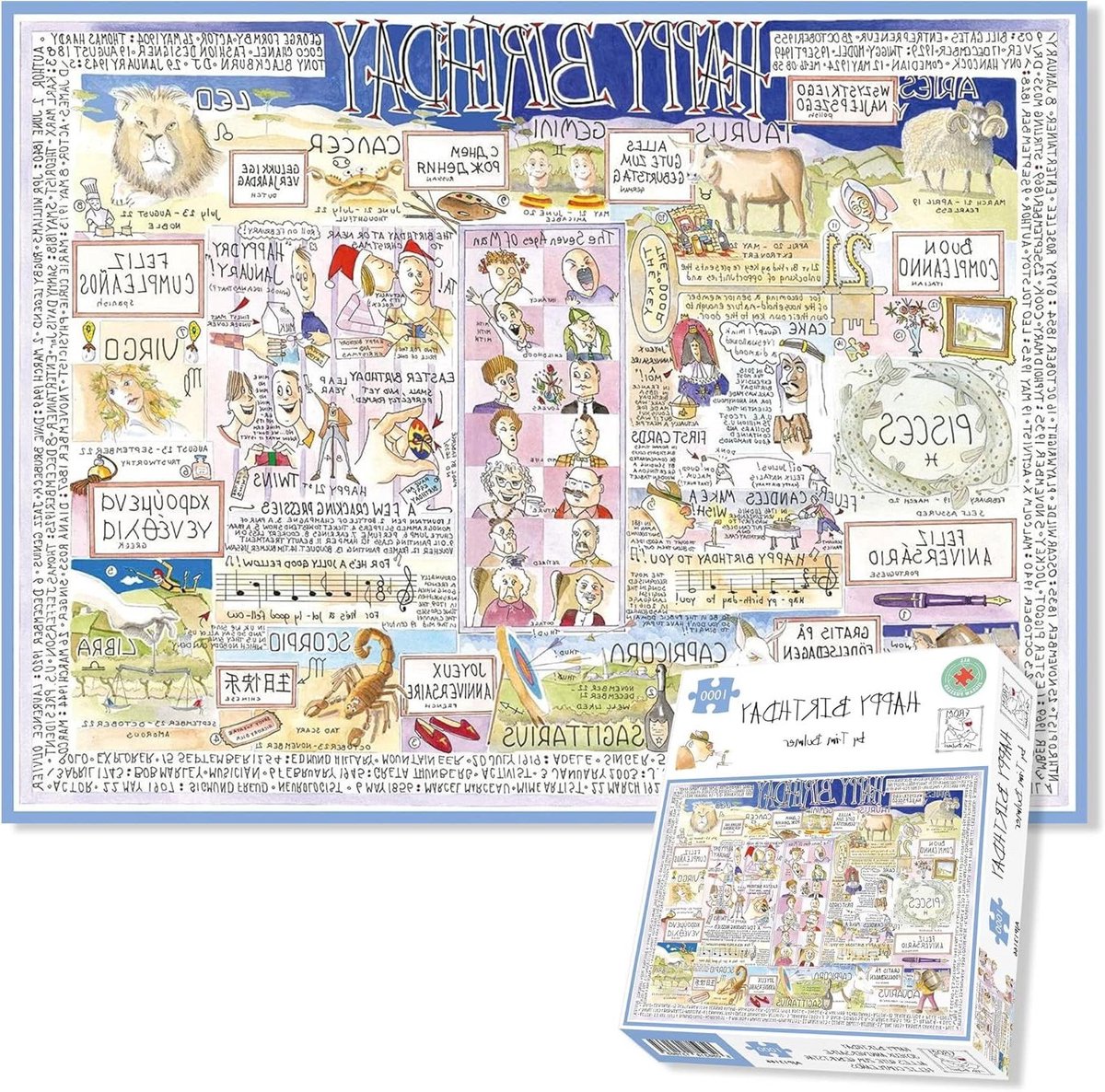 1000 Stukjes Legpuzzel met Humoristisch Verjaardagsthema - Kwaliteitspuzzel