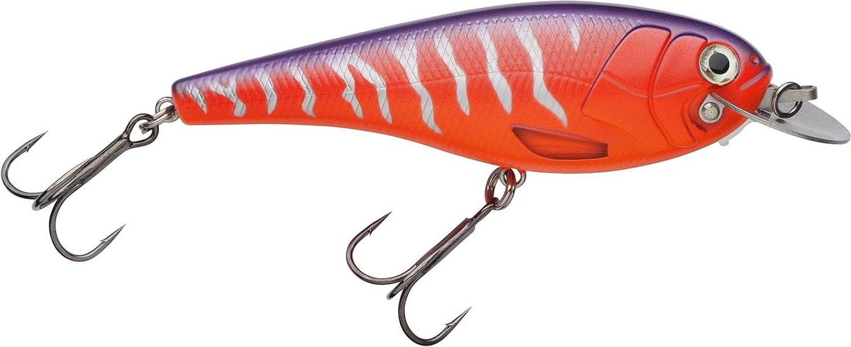 Drijvend kunstaas - Visimitatie - Vissen op roofvis - Verstelbaar Hi-Lo systeem - 12cm-57g - Rood Tijger