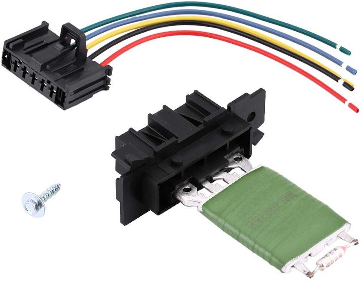 Aanjager Motor Weerstand - Verwarming Ventilator - Klimaatregeling Auto - Met Kabelboom - 9x7x4 cm - Zwart