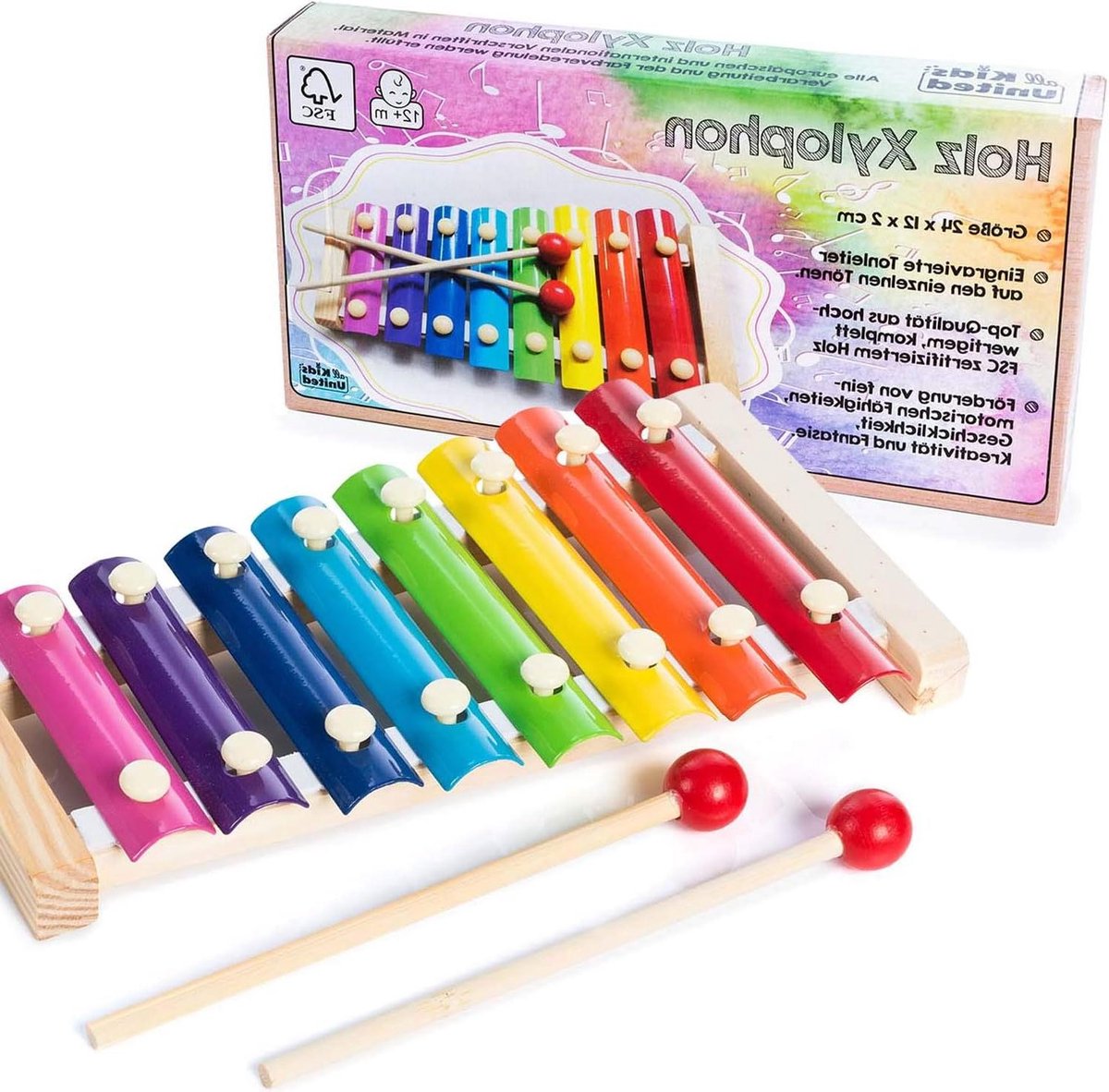 Houten xylofoon - Muziekinstrument klokkenspel - Ontwikkelen muzikale vaardigheden - Volledig octaaf C tot C