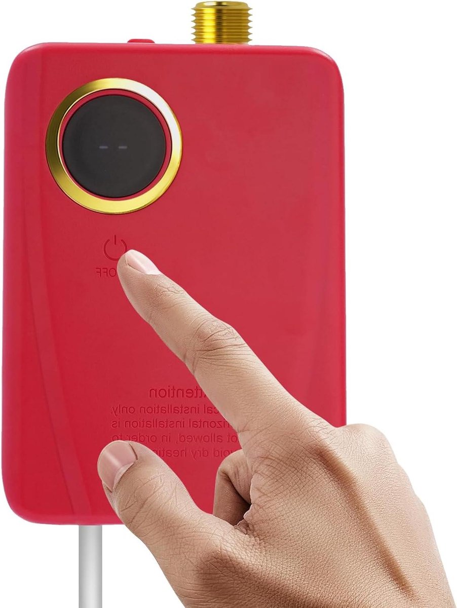 Elektrische Boiler - Doorstromer Verwarming - Direct Warm Water - Intelligente Temperatuurregeling - 3500 Watt - Rood