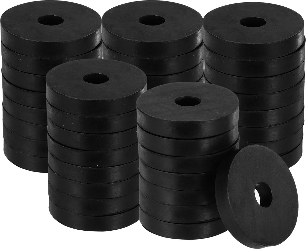 Onderlegringen 38mm buitendiameter 10mm binnendiameter 6mm dikte, rubber spacers rubber afstandhouders ronde zwarte platte rubberschijven voor huis- en auto-accessoires