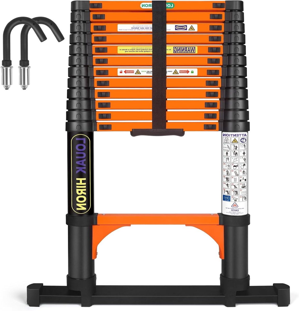 Telescopische Ladder - Uitschuifbare Vouwladder - Huishoudelijke Klussen - Antislip Verlenging - 38 Meter - Zilver