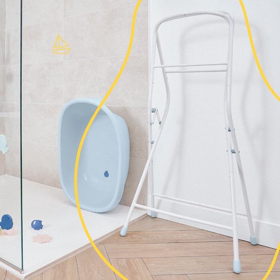Badstandaard met slang - Babybad verhoger - Comfortabel badderen - Inklapbaar en stabiel - 101 x 30 x 101 cm — afbeelding 3