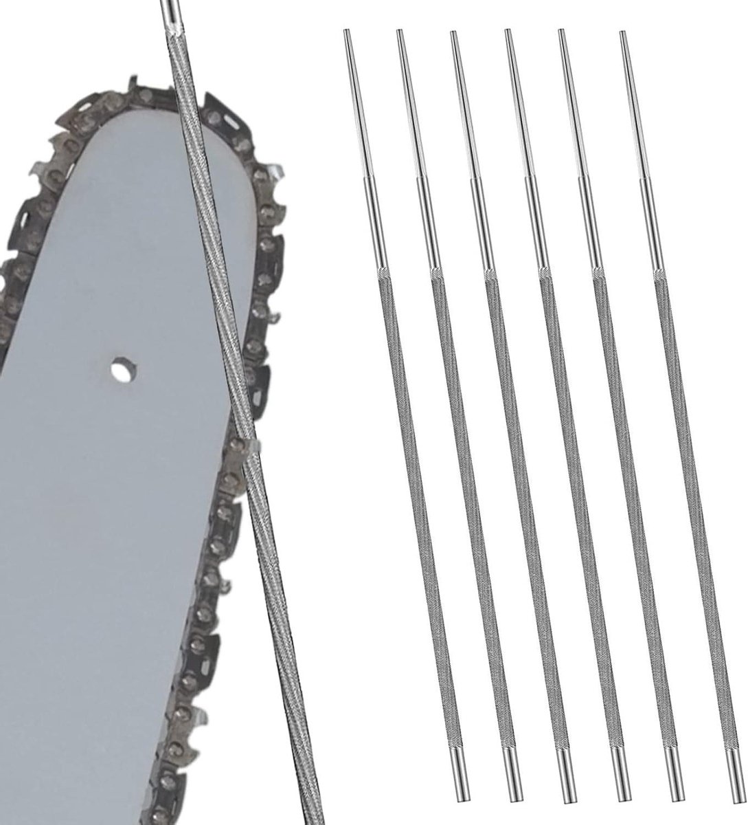 Ronde Vijlen - Slijpvijlen Ketting - Kettingen Scherp Maken - Hoge Precisie - 4.8 mm Set - Donkergrijs