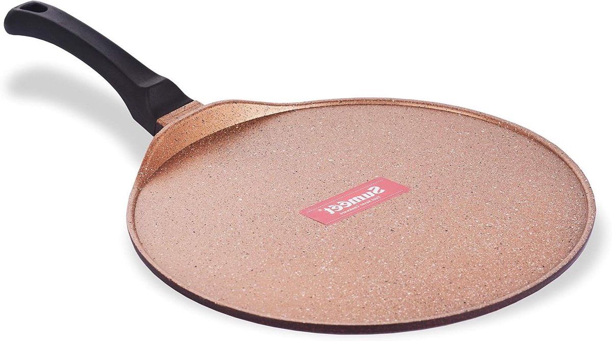 Dosa Tawa Pan - Koekenpan Indiase Broden - Indiase Broden Bakken - Graniet Non-stick Coating - 30 cm - Perzik