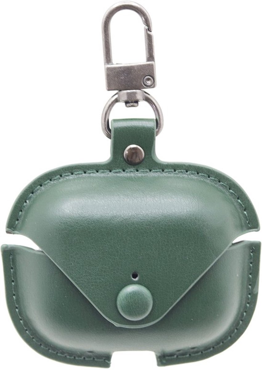 Premium Hoesje Geschikt Voor Airpods Pro 2 Case Groen Oplaadcase Leer