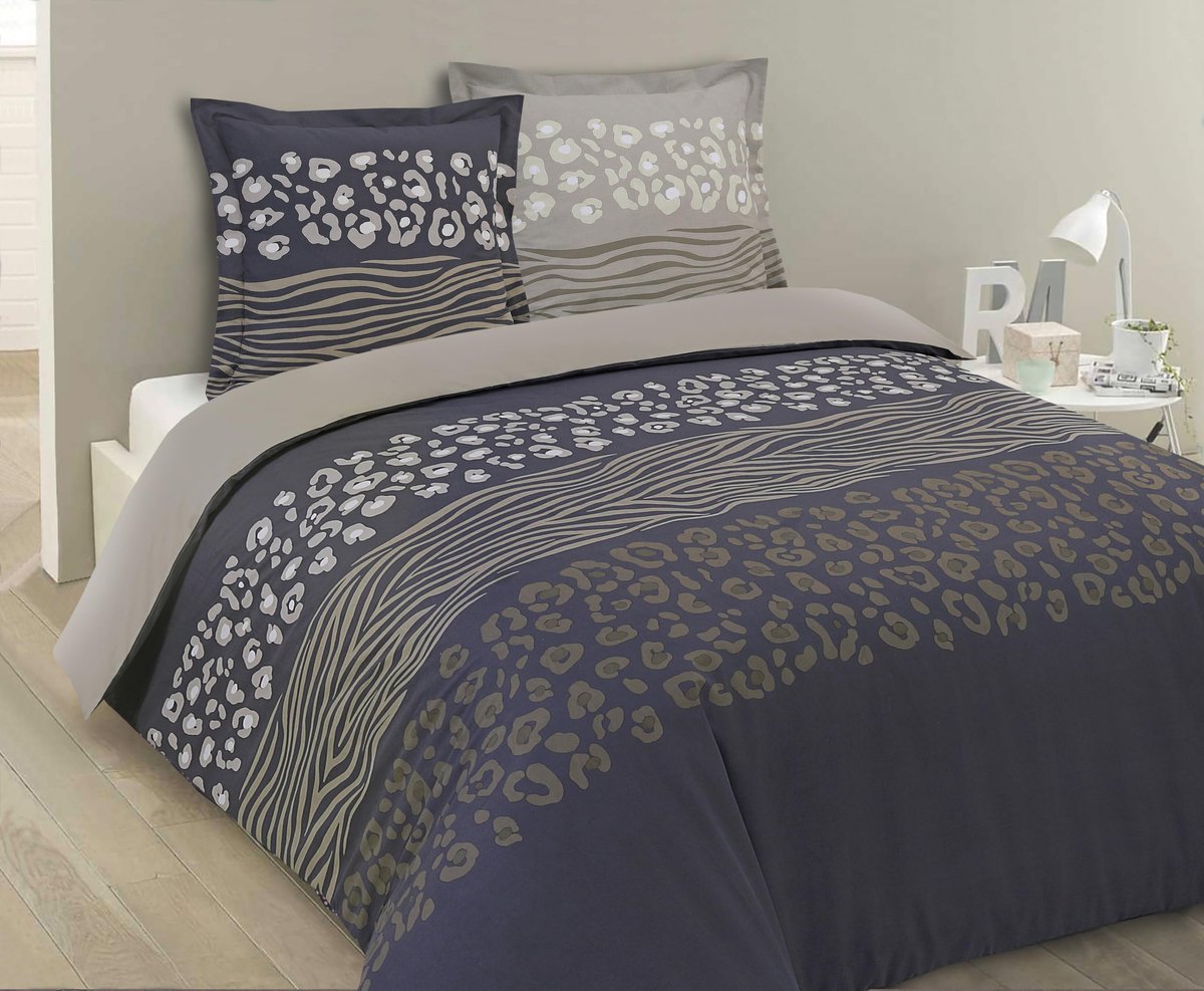 Dekbedovertrek 200 x 200 cm met 2 kussenslopen voor tweepersoonsbed – 100% katoen – Oekotex gecertificeerd
