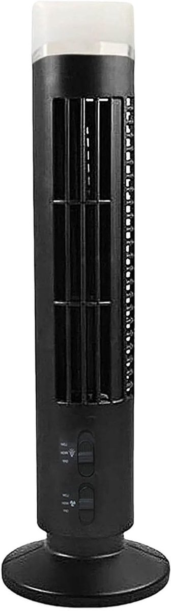 Mini Toren Ventilator - Draagbare Ventilator - Bureau Koeling - Bladloos Ontwerp - 33 cm Hoog - Zwart