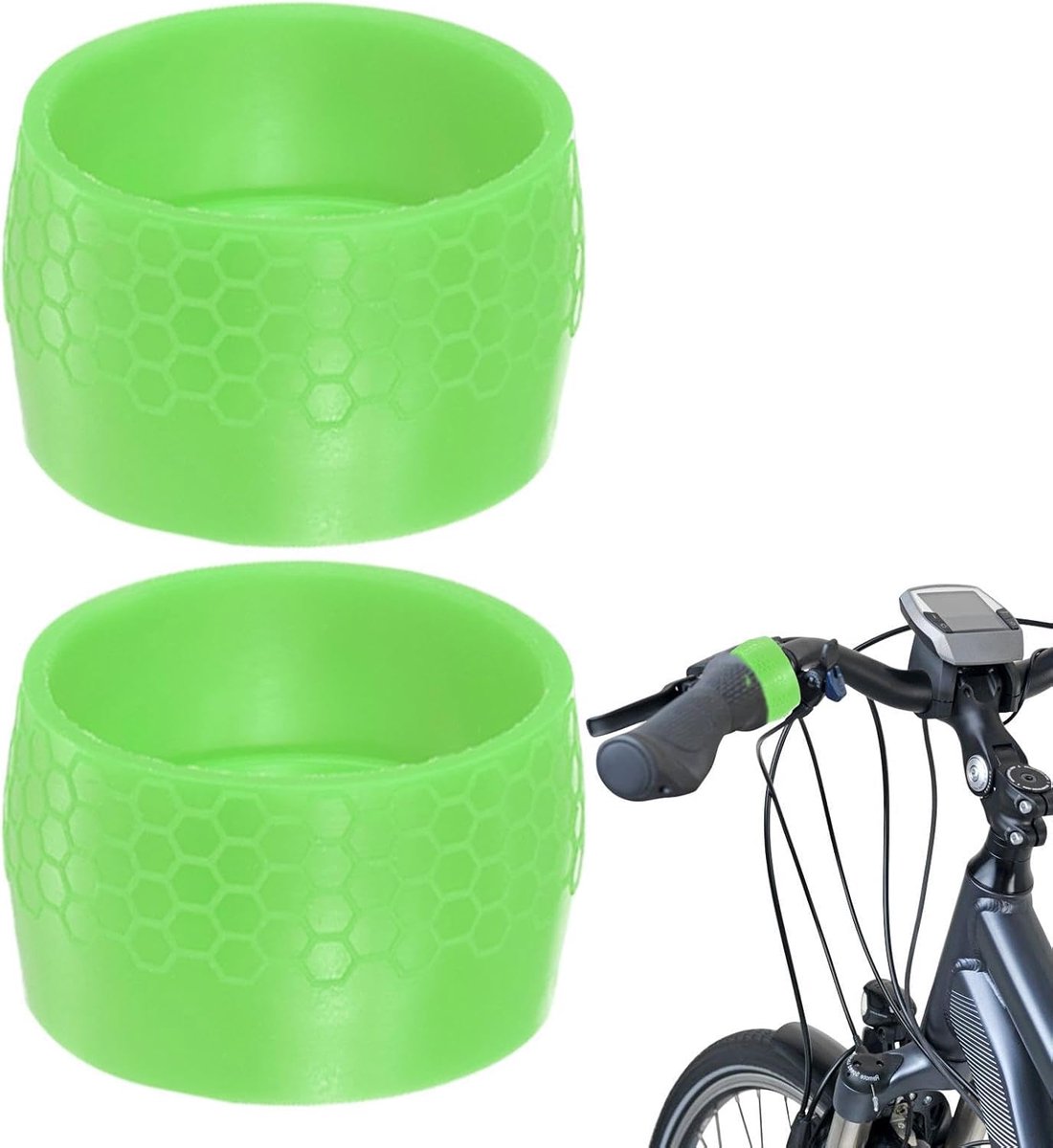 Fietsstuurband Ring - Stuurlint Houder - Fietsen Organiseren - Antislip Siliconen - 2 Stuks - Groen