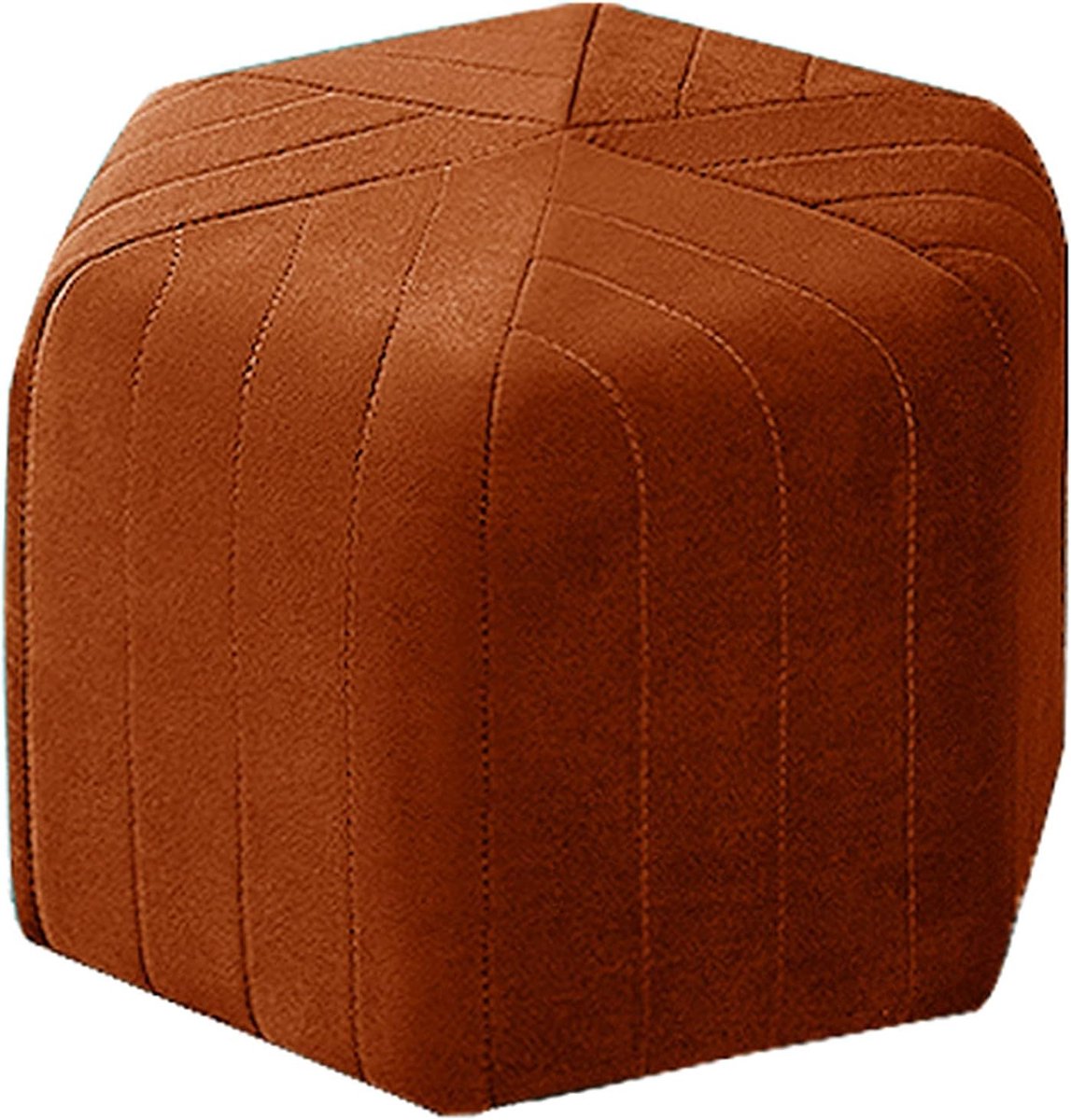 Ronde Poef - Voetenbank bijzettafel - Comfortabel Ontspannen - Massief Houten Frame - 40x40x33cm - Grijs