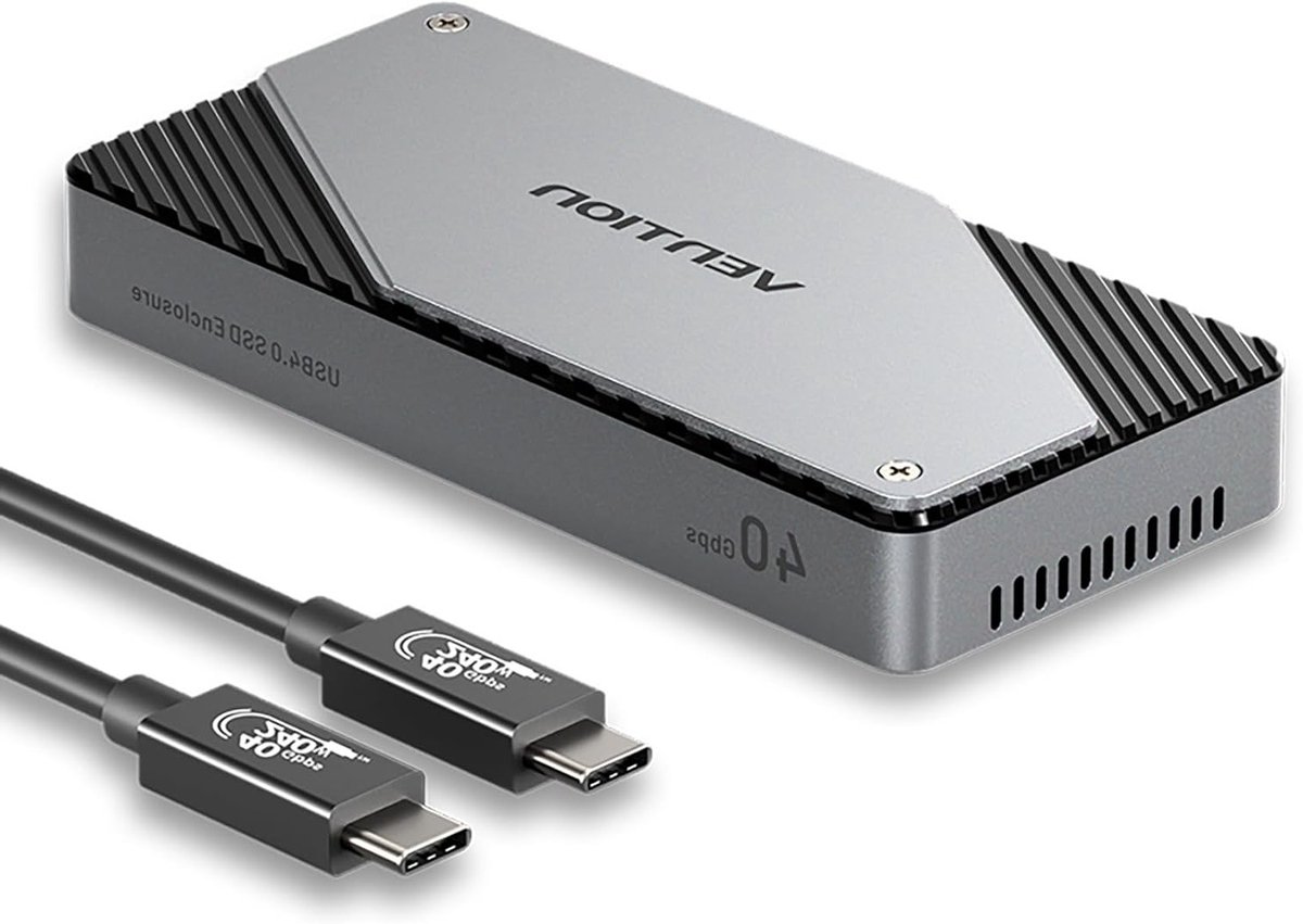 40Gbps NVMe Behuizing van Aluminium voor M.2 B+M M-Key met Koelventilator, Toolloze SSD Behuizing voor Thunderbolt 4/3 en USB 4, Geschikt voor Windows en MacBook Pro