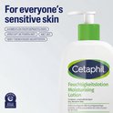 Witte Cetaphil Moisturising Lotion pompflacon met groene dop. Voor de gevoelige huid. Aanbevolen door dermatologen.