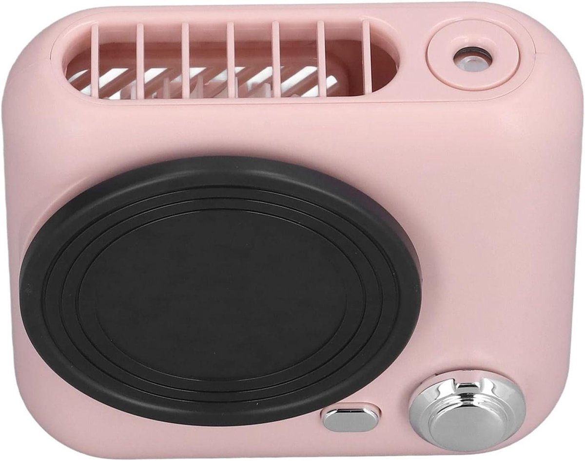 Draagbare Mini Ventilator - Halsband Ventilator - Persoonlijke Koeling - Met Mistfunctie - 1200mAh Batterij - Roze