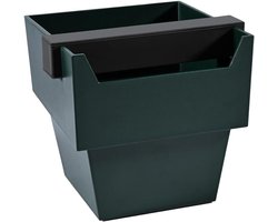 Koffiedik Bak - Espresso Afvalbak - Koffiezet Gemak - Trapeziumvormig Ontwerp - 1200 ml Inhoud - Donkergroen