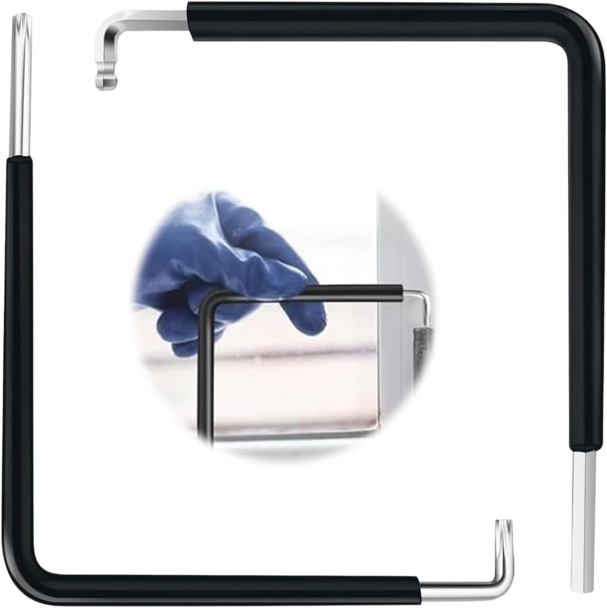 Set van 2 Raamafstelgereedschappen met Torx 15, Hexagon 4mm & Balhoofdstuk 4mm voor Deur- en Raamafstelling, Duurzaam Staal met Warmtekrimp Handvat