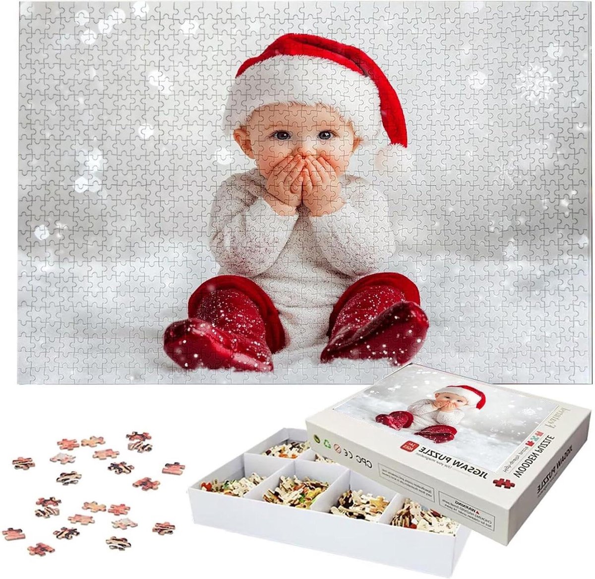 Gepersonaliseerde Puzzel - Foto Puzzel - Herinneringen Bewaren - Uniek Houten Object - 75x50cm 1314 Stukjes - Multicolor