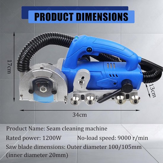 Elektrische Tegelreiniger - Voegenschoonmaker Grout Tool - Badkamer Keuken Reinigen - Krachtige 1200W Motor - 9000 RPM - Standaard — afbeelding 2