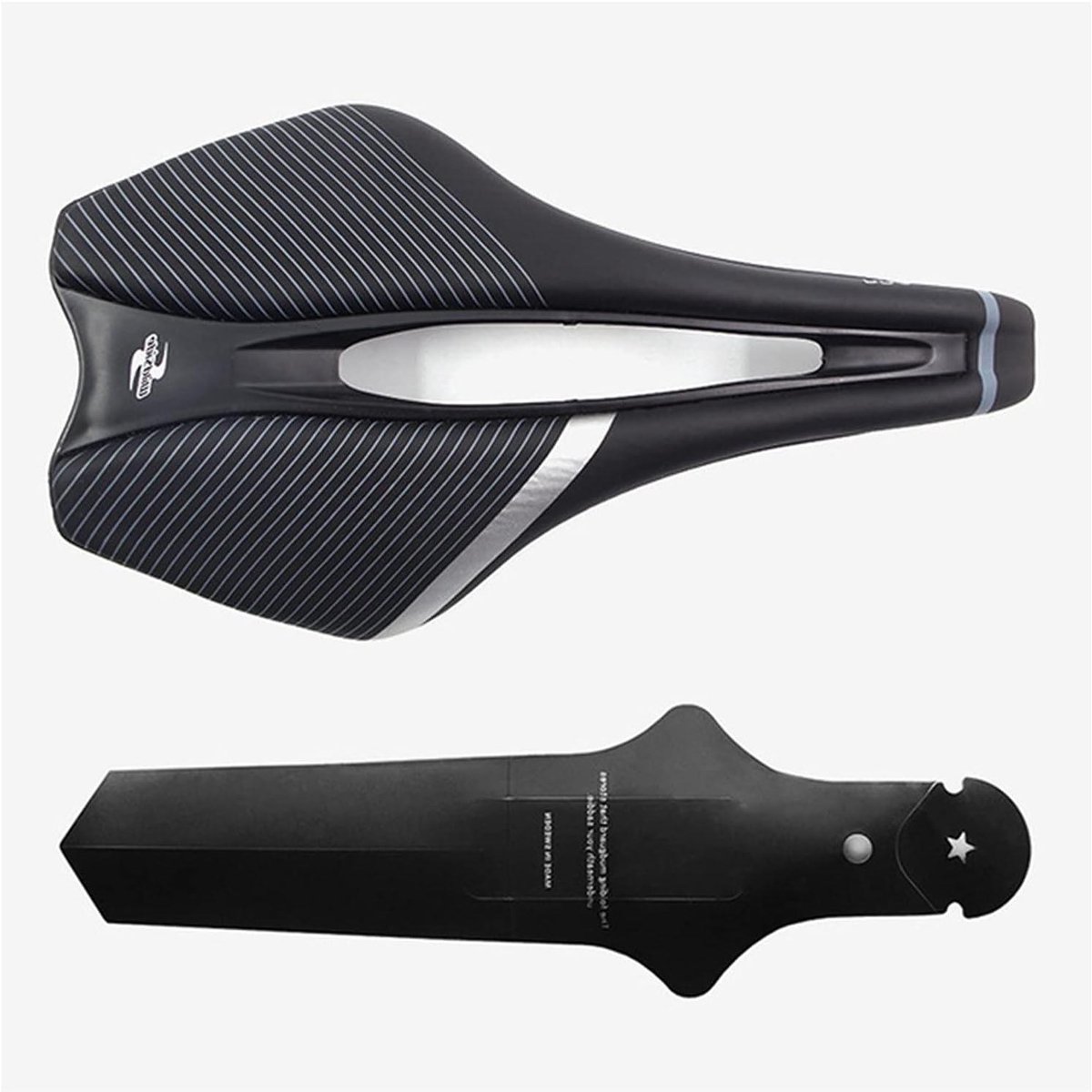 Fietszadel - Race Zadel - Comfortabel Fietsen - Ergonomisch Ontwerp - 140x240mm - Zwart Zilver