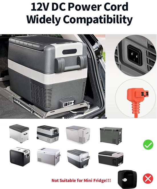 Thijox - 12V/24V Koelbox Kabel 3,5 Meter, Universele Voedingskabel voor Auto Koelkast, Sigarettenaansteker Stekker, Geschikt voor Camping, Reizen en B — afbeelding 3