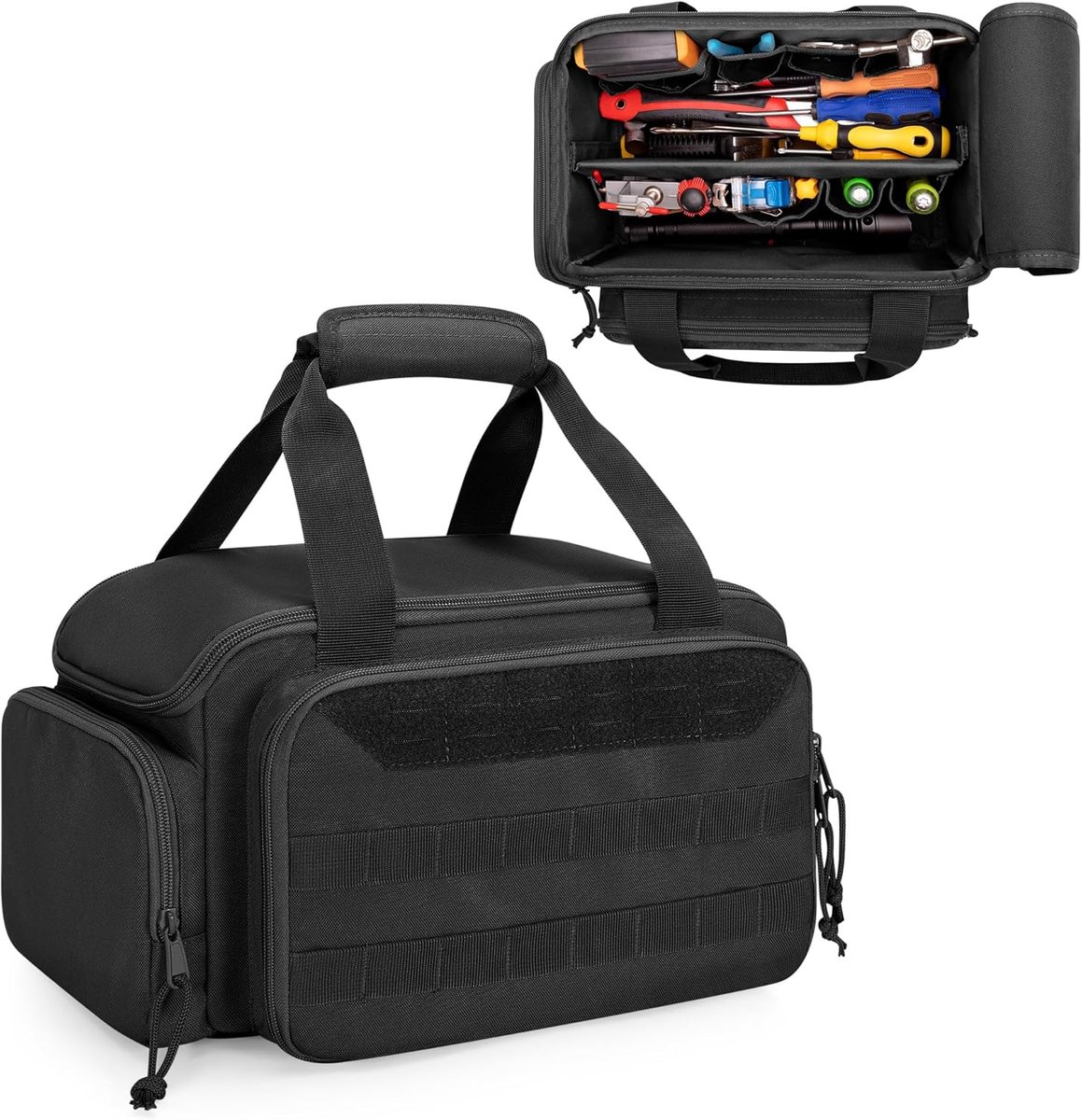 SnelShoppen - 31cm Tool Bag voor Mannen met Dikke Gevoerde Bodem - Elektrische Organizer voor Timmerman, Gereedschapstas in Zwart voor Klussen en Repa