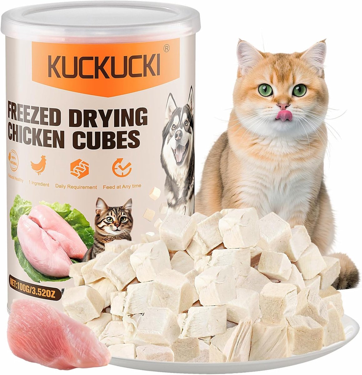 Thijox - Gevriesdroogde Kattentraktaties en Kipsnacks voor Honden en Katten - Lekkere en Gezonde Tussendoortjes voor Binnenkatten - 2 Stuks