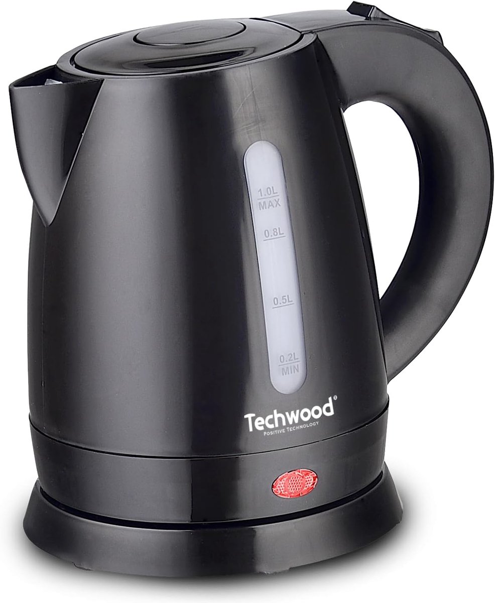 Thijox - Waterkoker 1L Zwart - Elektrische Koker voor Koffie, Thee & Instant Maaltijden - Compact en Duurzaam Keukenapparaat - Ideaal voor Thuis, Camp