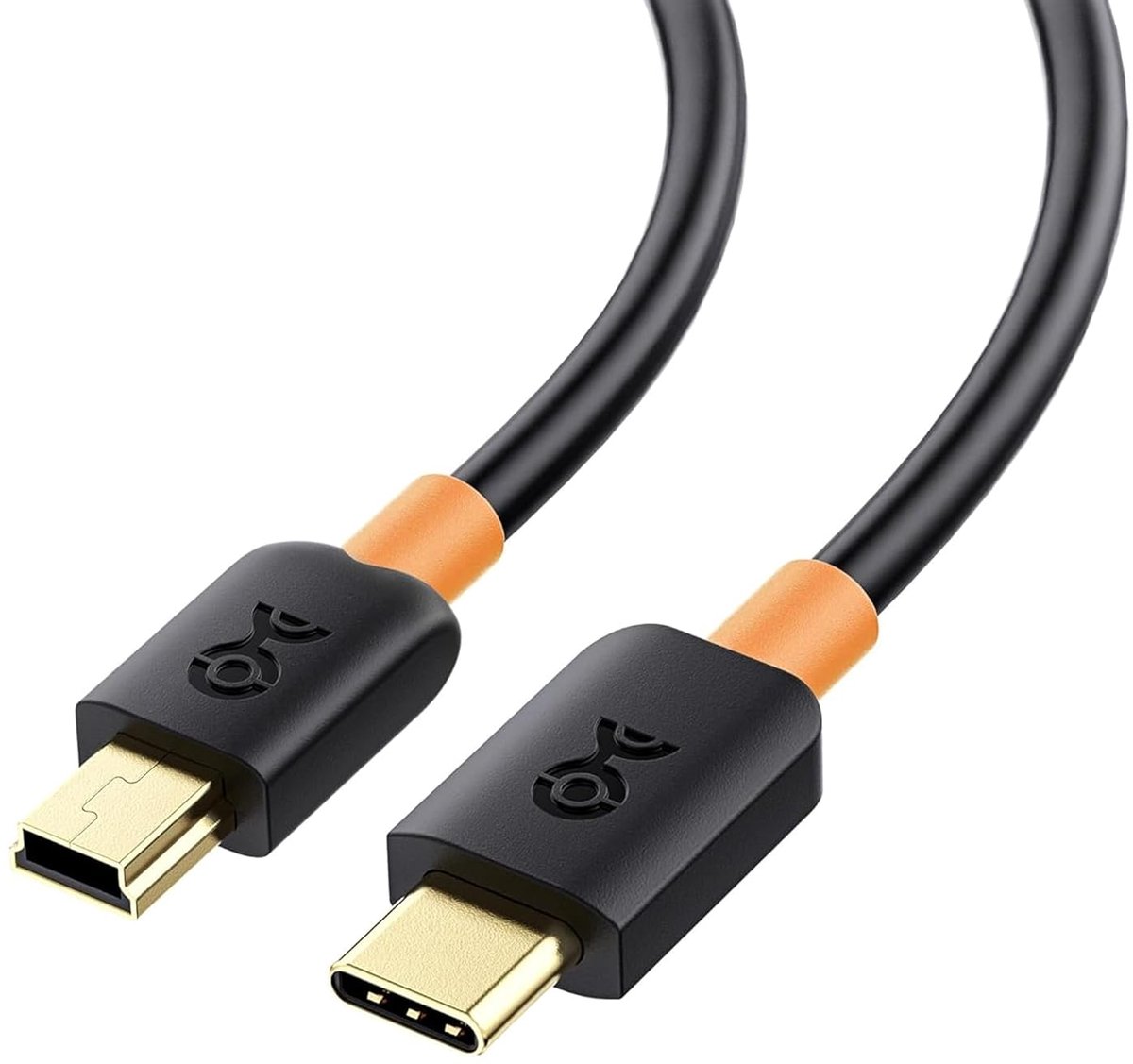 SnelShoppen - Mini USB naar USB-C Kabel 2,0 m - 480 Mbps Data Overdracht en 15W Opladen - Compatibel met Gamecontroller, GPS, Camera, Dashcam - Zwart
