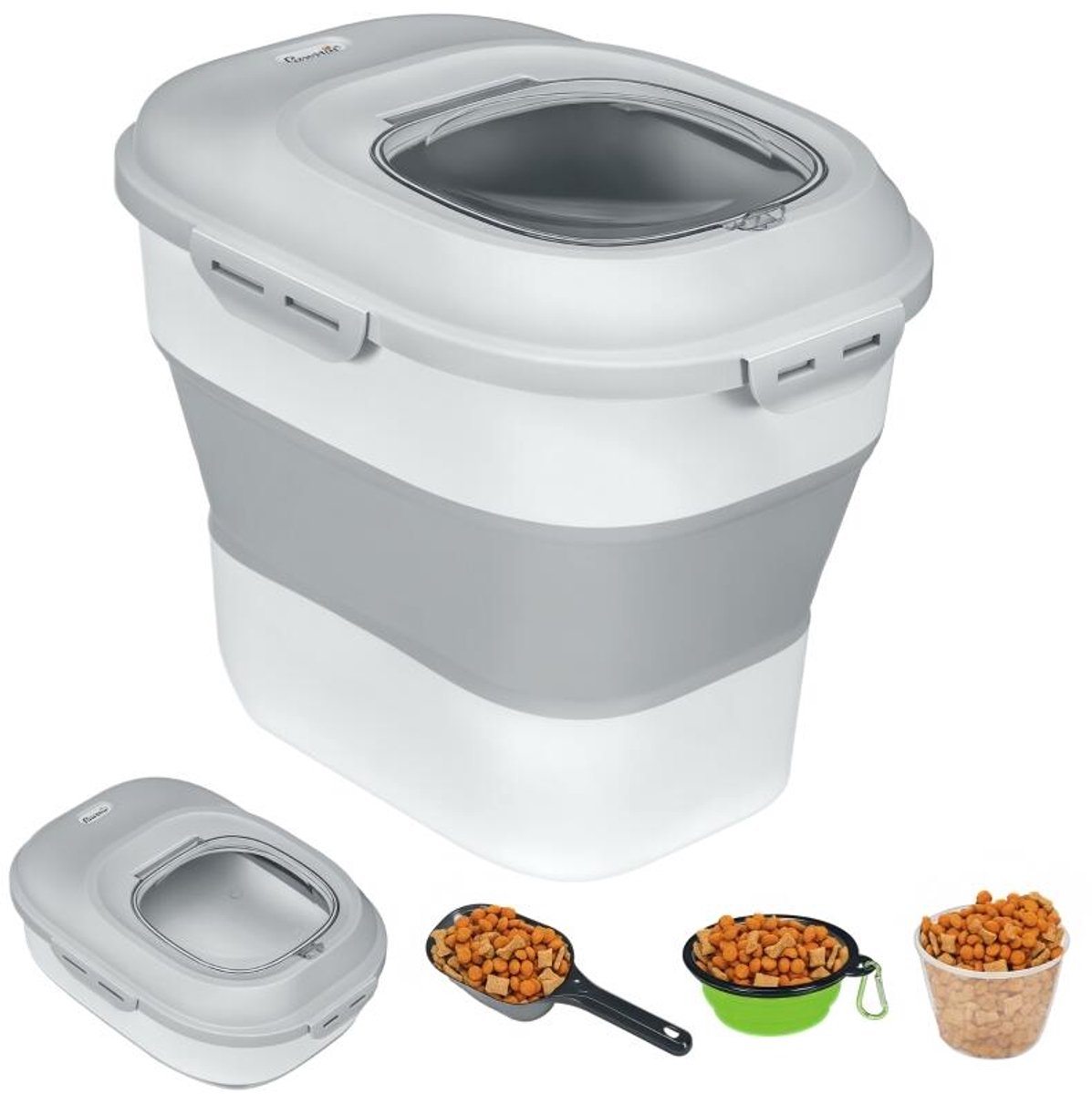Hondenvoerbewaarbox (inhoud 5–25 liter, met afsluitring en ontvochtiger) – PP en TPE mater