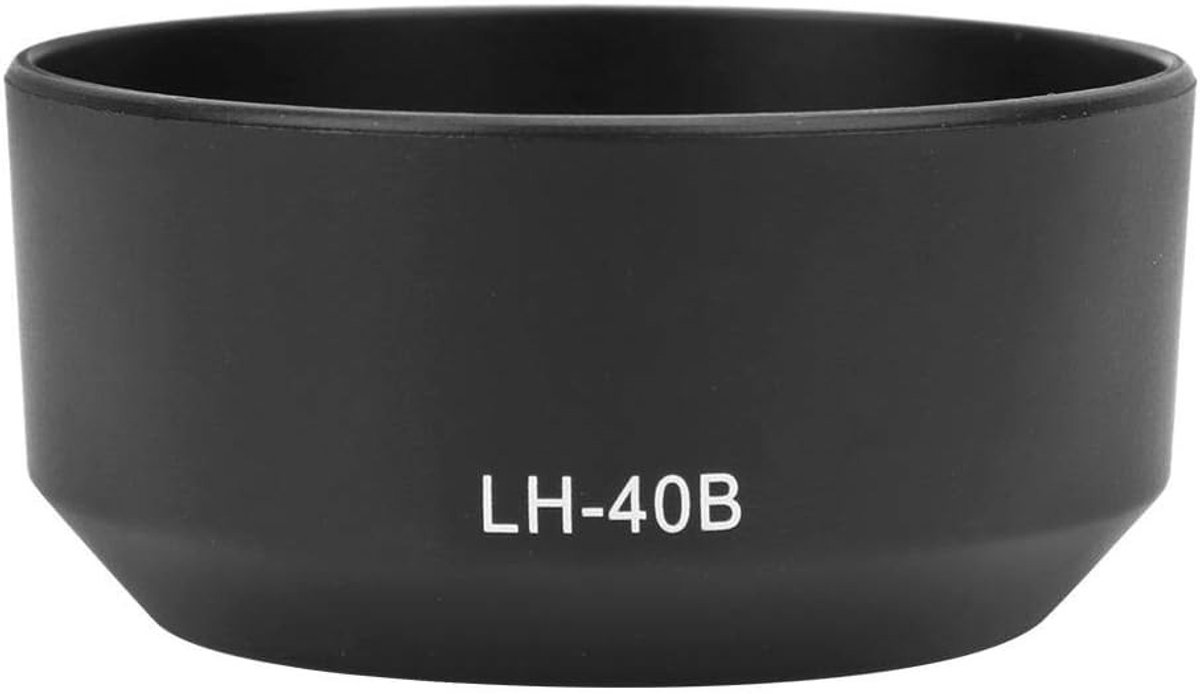 Draagbare zwarte plastic lenskap voor camera met M.ZUIKO ED 12-40mm F2.8, bescherming en schaduw voor optimale beeldkwaliteit