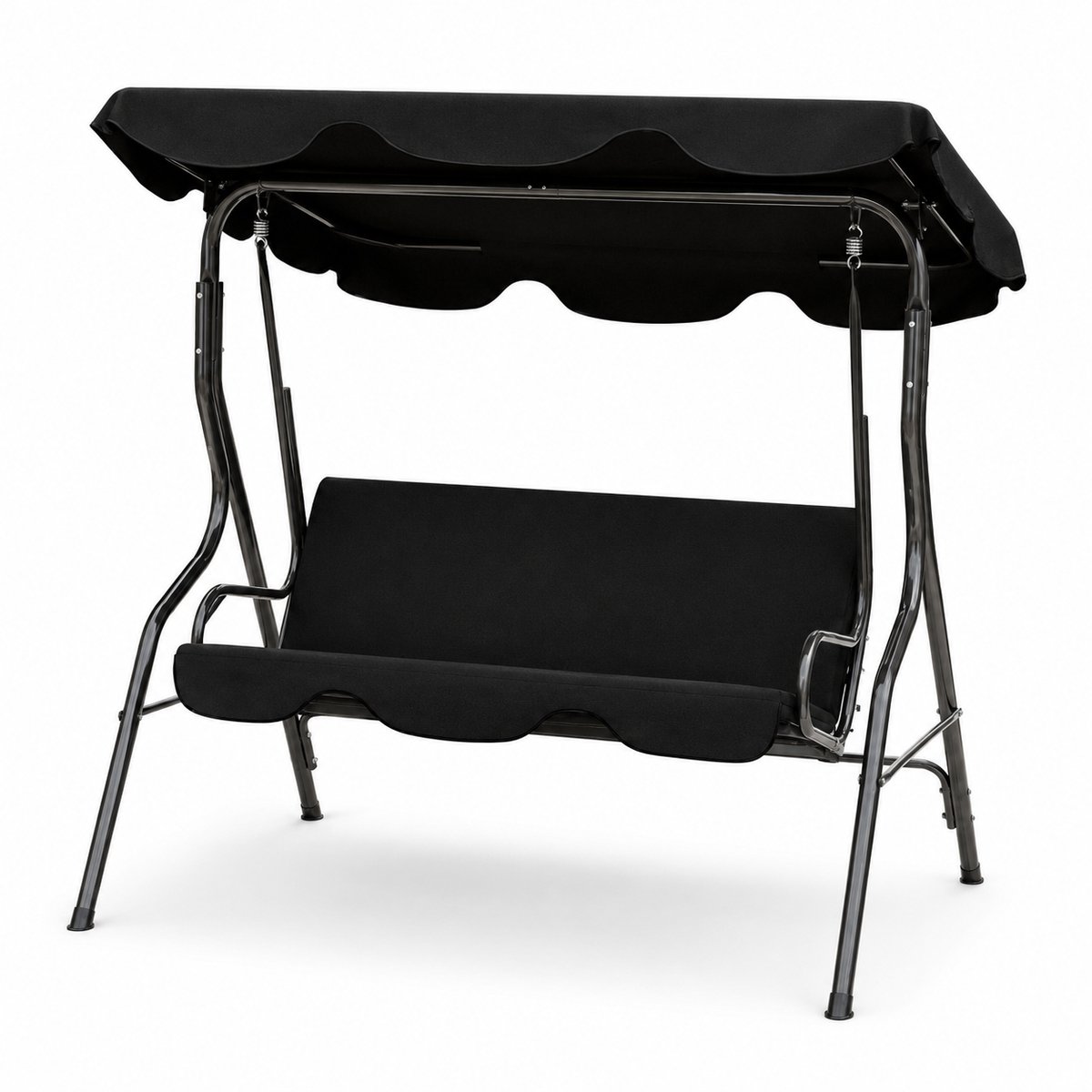 DPLUNIQ Schommelbank - Schommel - Schommelstoel - Hangstoel - 3 Persoons - Max 240kg - 170x110x153cm - Polyester - 18kg - Zwart