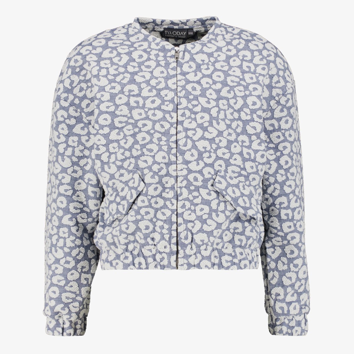TwoDay meisjes bomberjack met panterprint lichtblauw - Maat 146/152