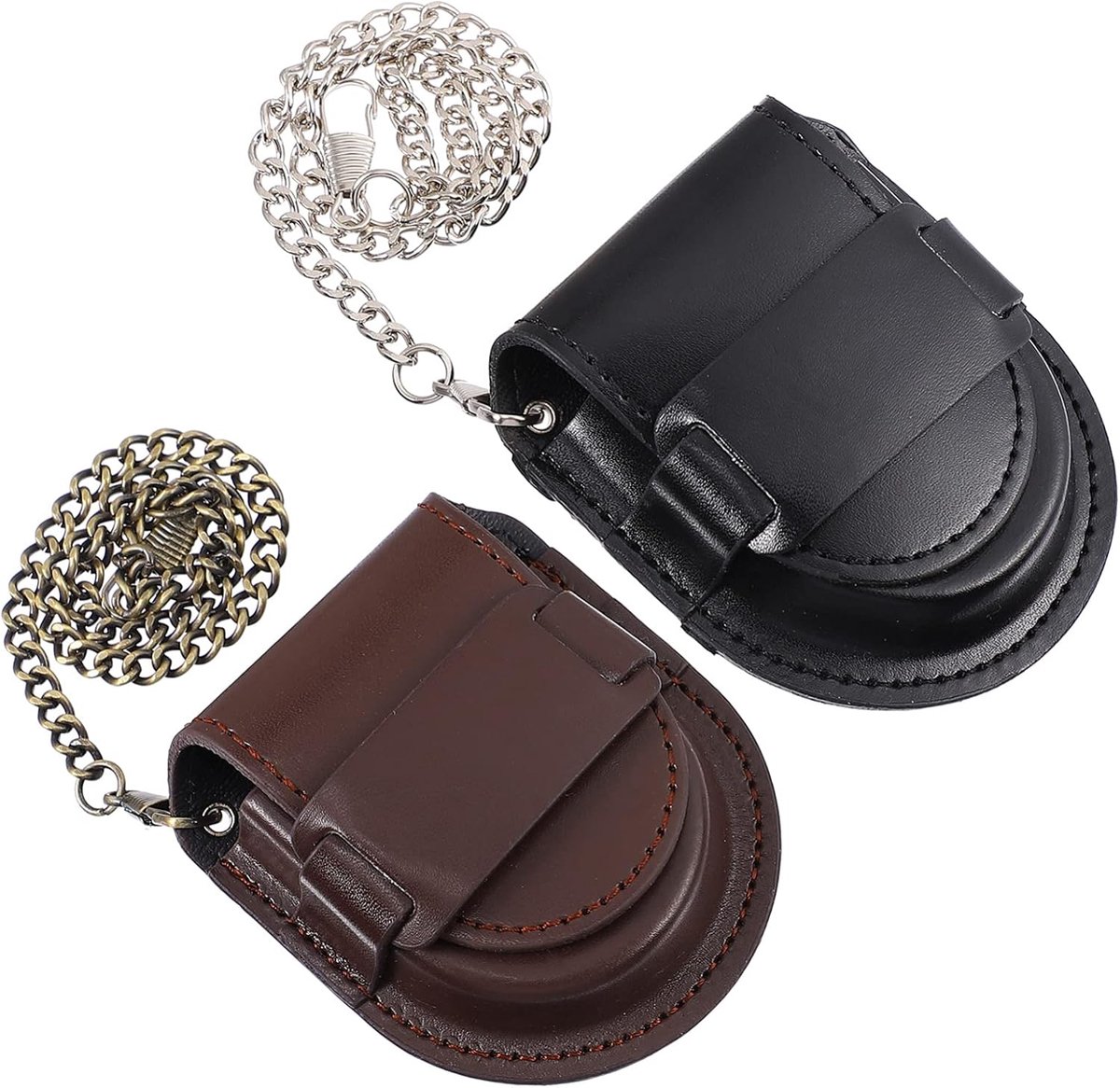 LISM-Leren hoesje Geschikt voor zakhorloge, beschermhoes Geschikt voor horloges, reistasjes, heuptasjes, universele accessoires Geschikt voor klokken en horloges / 378 2 stuks