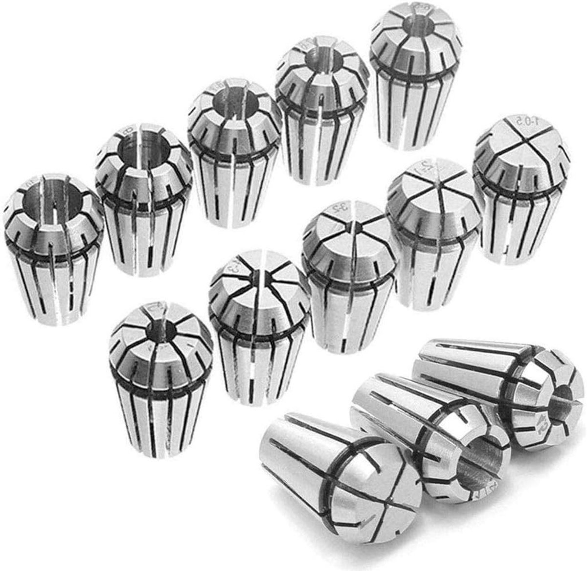 Complete 13-delige ER20 Spring Collet Set voor CNC Frezen en Draaien - Houders van 1mm tot 13mm voor Precisie Bewerking en Graveerwerk