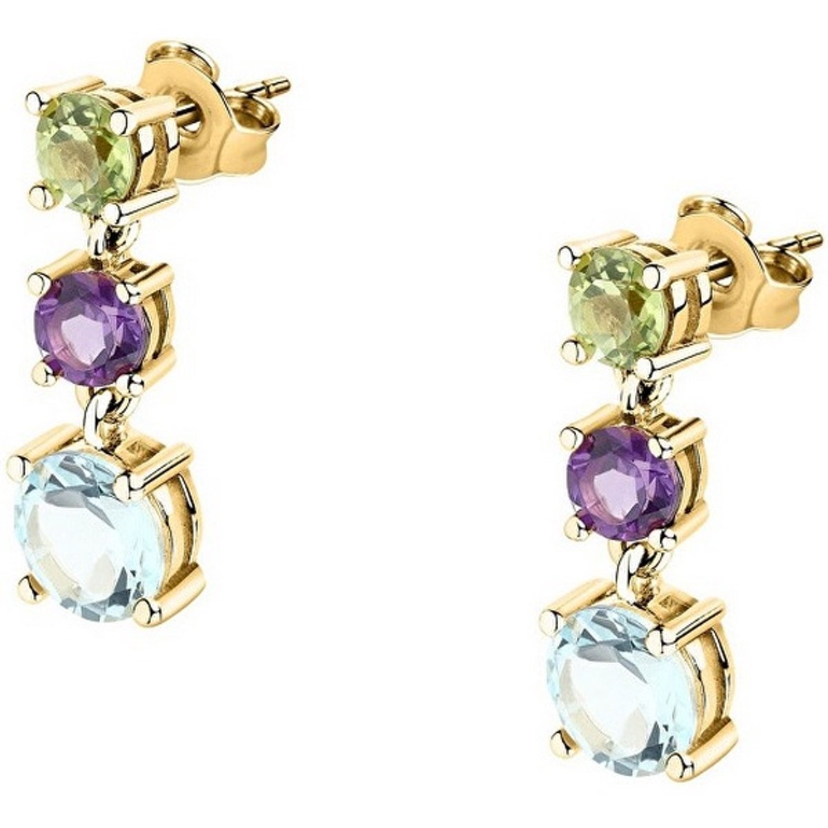 MORELLATO TESORI SAXN39 GOLD-PLATED OORHANGERS MET ZIRKONIA'S 1 PAAR