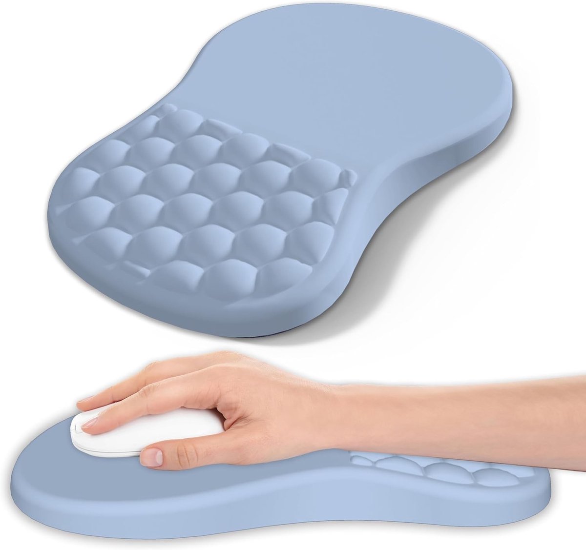 Ergonomische Muismat met Polssteun van Geheugenschuim, Antislip Basis voor Comfort en Ondersteuning bij Carpaal Tunnel Syndroom, Ideaal voor Kantoor en Thuisgebruik