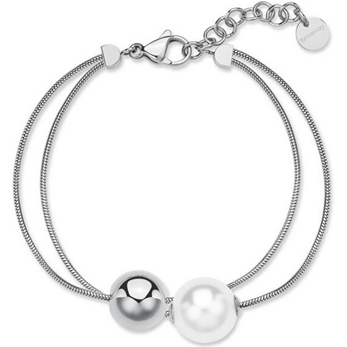 BROSWAY PERFECT BPC54 DUBBELE STAINLESS STEEL ARMBAND MET PAREL 1 STUK