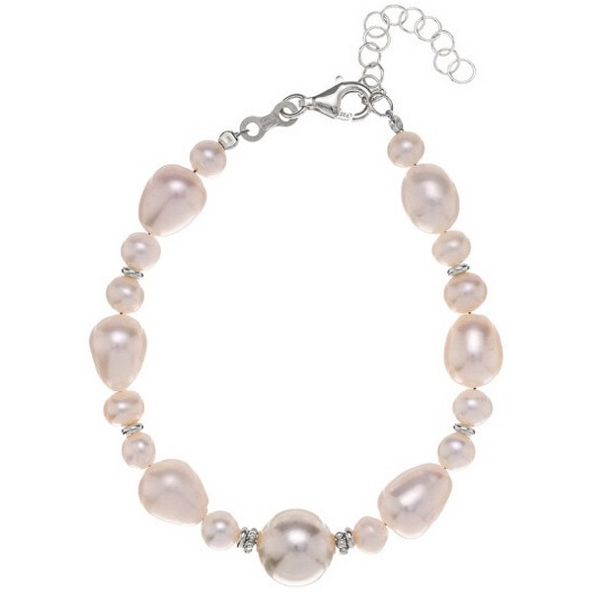 ALISIA AL4543 ZILVEREN ARMBAND MET PARELS 1 STUK