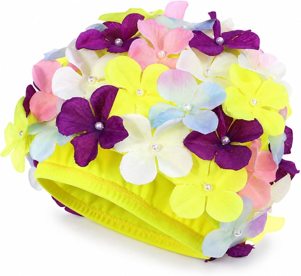 Grote Gepersonaliseerde Zwemcap met 3D Bloemdesign voor Volwassenen en Kinderen, Comfortabele en Duurzame Zwemaccessoire