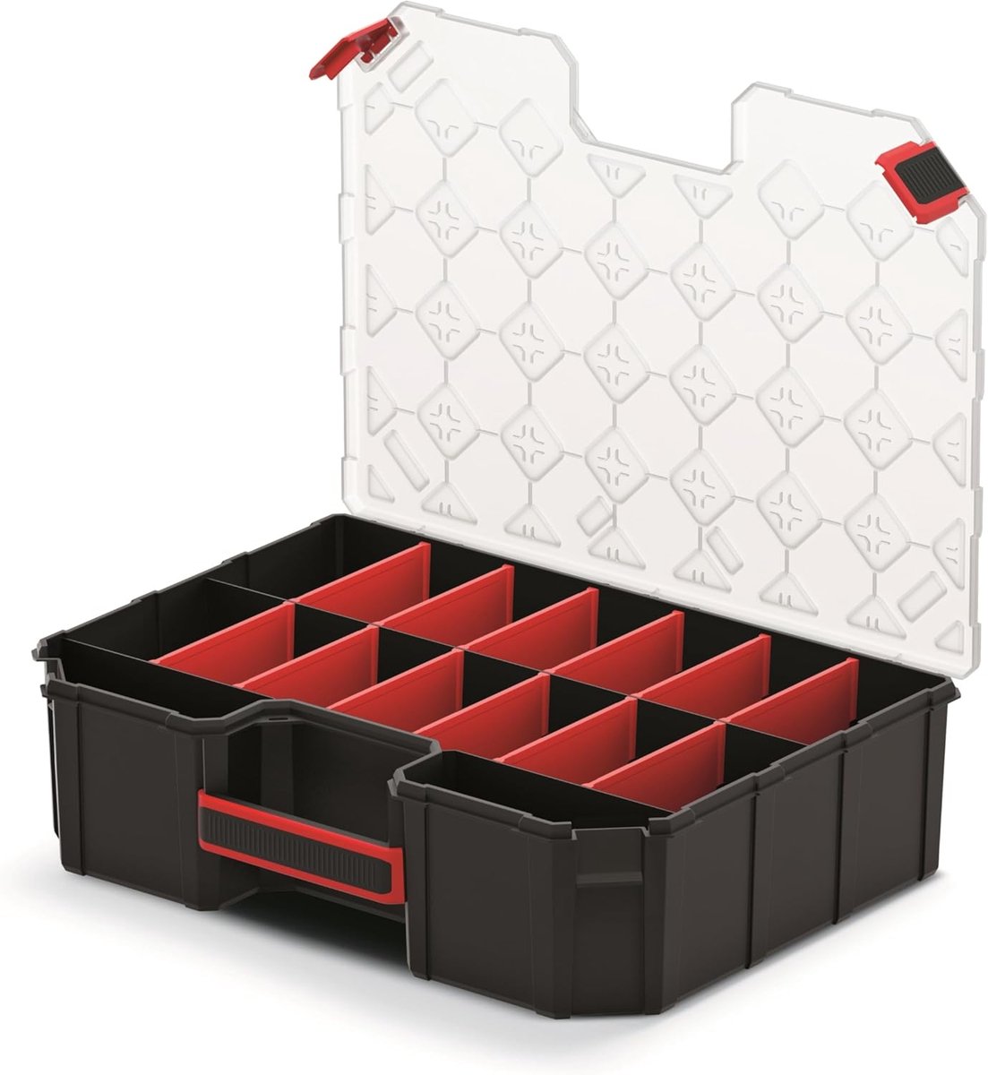 Thijox - Assortimentsdoos 390 x 284 x 105 mm - Sorteerdoos met 16 Verstelbare Vakken - Schroefdoos - Gereedschapskist - Accessoirebox - Stabiele Organ