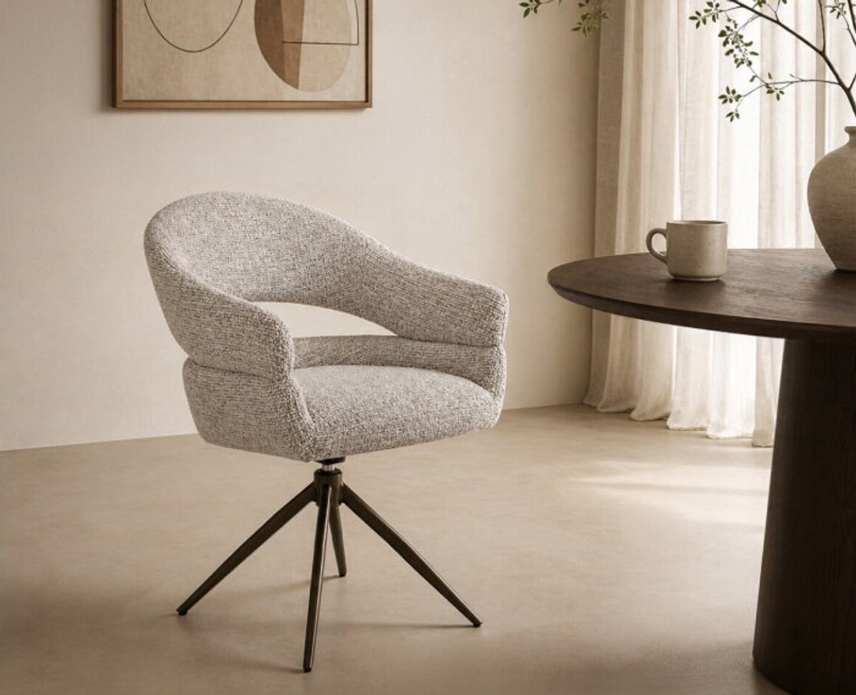 Eetkamerstoel Linn Beige Bronze - eetkamerstoelen set van 2